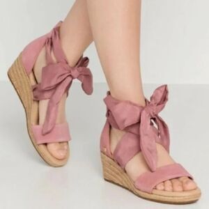 UGG Pink Dawn Trina Espadrille Lace Up Wedge Sandals Size 8.5